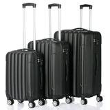 Topcobe 3Pcs Traveling Luggage, Luggage Set, 20"+24"+28" Portable Large Capacity Luggage Bags for Travel, Rolling Traveling Storage Suitcase with Wheels, Black