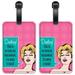 Wine O'clock - Luggage ID Tags / Suitcase Identification Cards - Set of 2