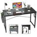 Computer Desk 47 inch Home Office Writing Study Desk, Modern Simple Style Laptop Table with Storage Bag,Black