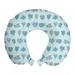 Nautical Travel Pillow Neck Rest, Underwater Life Themed Pastel Pattern of Ocean Corals and Plants, Memory Foam Traveling Accessory Airplane and Car, 12", Baby Blue Sea Blue, by Ambesonne