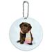 Lab Labrador Puppy Dog Wearing Scarf Round Luggage ID Tag Card Suitcase Carry-On