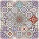 Small Area Rugs Square Soft Carpets, Indoor Non-Slip Entryway Rug Floor Mats for House Entrance Hallway Dinner Table, Purple multicolor geometric design 90 x 90 cm