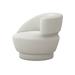 Lounge Chair - Interlude Arabella 35" Wide Swivel Lounge Chair Polyester/Fabric in White/Brown | 30 H x 35 W x 35 D in | Wayfair 198018-7