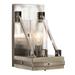Loon Peak® Olney Springs 1 Light Armed Sconce Glass/Metal in Gray | 14.75 H x 8.75 W x 9.5 D in | Wayfair 3172C0DBD1384729808F44BCAB35ECA1