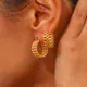 Boucles d'oreilles créoles en acier inoxydable pour femmes multicouches perles tressées torsadées
