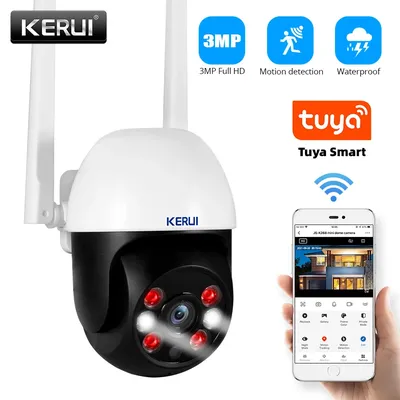 KERbiomtuya-Caméra de surveillance extérieure PTZ IP WiFi HD 3MP/5MP dispositif de sécurité