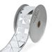 Metallic and White Abstract Wired Ribbon 1-1/2-Inch 10-Yard