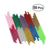 HEMOTON 50pcs Glitter Glue Sticks 10 Colors Adhesive Hot Mini Melt Glue Sticks