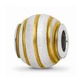Fancy Bead White Sterling Silver 10.91 mm 10.00 Reflections Gold-Plated Laser Cut Bead