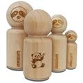 Baby Panda Bear Eating Bamboo Rubber Stamp for Scrapbooking Crafting Stamping - Mini 1/2 Inch