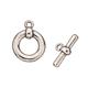 Round Toggle Clasp Antique-Silver Plated 15.3/17.8mmx19.7/8.7mm pack of 4Pair (3-Pack Value Bundle) SAVE $2