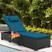 Latitude Run® Persei Outdoor Wicker Chaise Lounge w/ Adjustable Backrest Water-Repellent Cushion & Waterproof Wicker/Rattan | Wayfair