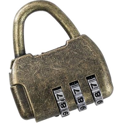 6499 Vintage Deko Zahlenschloss Vorhängeschloss, 3-Stellig, Gold - HMF Image