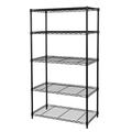 Seville Classics 5-Tier Steel Wire Shelving with Wheels 30 W x 14 D x 60 H Black
