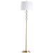 Dainolite Rose 1 Light Crystal Floor Lamp - Aged Brass - White Shade