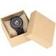 OIFMKC Wooden Watch Women Wood Watch Creative Hollow Dial Wooden Watches Quartz Movement Black/Brown Ladies Genuine Leather Wristwatch Gifts,Black with Box