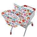 AOOPOO Shopping Cart Seat Cover for Baby Toddler, 2-in-1 Baby Shopping Trolley Cover Highchair Seat Cushion, Portable Foldable Storage Full Safety Harness Baby Trolley Highchair Cover (Color Elephant)