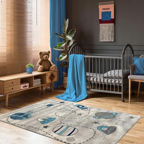 Vimoda - Kinderteppich Kinderzimmer Teppich Baby Grau kinderteppich Kinderteppich Kinderzimmer