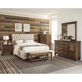 Clemence Burnished Oak 5-piece Bedroom Set with 2 Nightstands