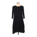 Agnes & Dora Casual Dress - A-Line: Black Solid Dresses - Women's Size X-Small