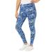 Plus Size Women's Knit Legging by Catherines in Navy Watercolor Floral (Size 4XWP)