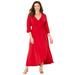 Plus Size Women's Easy Faux Wrap Dress by Catherines in Classic Red (Size 3X)