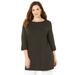 Plus Size Women's Suprema® Boatneck Tunic Top by Catherines in Black (Size 2X)