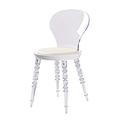 Transparent Stool Household Backrest Crystal Chair Light Dining Chair Ghost Chair Makeup Chair,C