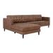 Brown Sectional - Willa Arlo™ Interiors Spain 112" Wide Faux Leather Sofa & Chaise Polyester | 34 H x 113 W x 68 D in | Wayfair