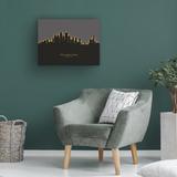 Latitude Run® Michael Tompsett 'Philadelphia Pennsylvania Skyline Glow II' Canvas Art Metal in Black/Brown/Gray | 24 H x 32 W x 2 D in | Wayfair