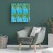 Bayou Breeze Good Vibes Pattern VB by Veronique Charron - Wrapped Canvas Painting Canvas in Blue/Brown/Green | 14 H x 14 W x 2 D in | Wayfair