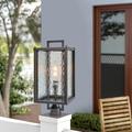 Longshore Tides 1 Light Outdoor Post Lighting In Oil Rubbed Bronze Finish, 10.13"w X 22.13"h X 5.75"d Metal/Steel in Brown/Gray | Wayfair