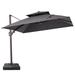 Outdoor Patio 10-foot Square Double Top Offset Cantilever Umbrella with Base