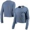 Women's League Collegiate Wear Navy Penn State Nittany Lions Clothesline Cotton Midi Crop Long Sleeve T-Shirt