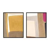 AllModern Ochre & Fuchsia Set By Julia Balfour - Framed Wall Art Canvas in Brown/Pink | 30 H x 24 W x 1.4 D in | Wayfair
