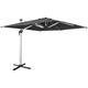 Sweeek - Parasol déporté haut de gamme carré 3x3m – pyla Gris anthracite – Toile Sunbrella ®