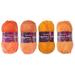 Amigurumi Select 100% Acrylic Craft Yarn - Crochet and Knitting Projects - Shades of Orange - 4 x 50g Skeins Total 500 yds.