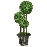 Costway 36'' Artificial Topiary Triple Ball Tree Indoor Outdoor UV - See Details