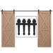 WINSOON 4-14 FT Sliding Barn Door Hardware Track Kit for Double Doors Arrow Rollers