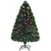 Costway 4Ft Pre-Lit Fiber Optic PVC Christmas Tree Metal Holiday - 4 FT