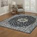 Gray 105 x 0.4 in Area Rug - Gertmenian Beryl Lamar Navy/Traditional Medallion Border Area Rug Polypropylene | 105 W x 0.4 D in | Wayfair 46296