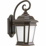 Lark Manor™ Rawson Frosted Glass Outdoor Wall Lantern Aluminum/Metal in Brown | 16.75 H x 8.5 W x 11 D in | Wayfair