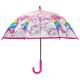 p:os Einhorn Regenschirm für Kinder, transparent, windfest, Stockschirm mit manueller Öffnung und stabilem Fiberglasgestell, Durchmesser ca. 84 cm