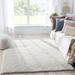 White 47 x 36 x 1.8 in Area Rug - Well Woven Emerson Modern Solid Ivory Textured Shag Rug Polypropylene | 47 H x 36 W x 1.8 D in | Wayfair ELL-22-3