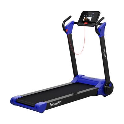 Costway 2.25 HP Electric Motorized Folding Running Treadmill Machine with LED Display-Navy