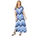 Plus Size Women's Scoopneck Maxi Dress by Catherines in Navy Chevron Tie Dye (Size 2XWP)