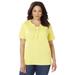 Plus Size Women's Suprema® Lace-Up Duet Tee by Catherines in Canary (Size 4X)
