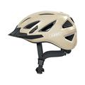 ABUS Stadthelm Urban-I 3.0 - Fahrradhelm mit Rücklicht, Schirm und Magnetverschluss - für Damen und Herren - Beige Glänzend, Größe S