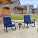 Red Barrel Studio® Altnahinch Metal 2 - Person Seating Group w/ Cushions Metal in Blue | Outdoor Furniture | Wayfair