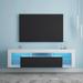 FURNITURE & TV Stand 160 LED Wall Mounted Floating 63" TV Stand (White/Black)